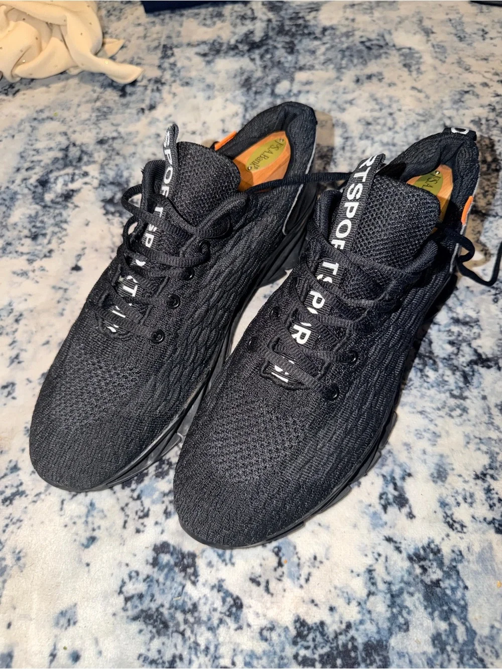 Men’s Black Knit Athletic Running Walking Shoes Size EU 45 / US‎ 11